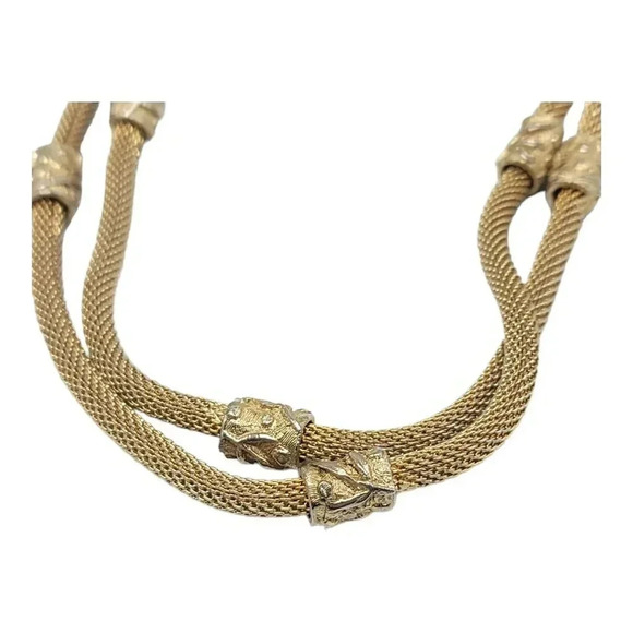 Vendome 61" Extra Long Ornate Gold Tone Metal Flapper Inspired Necklace - Picture 2 of 6